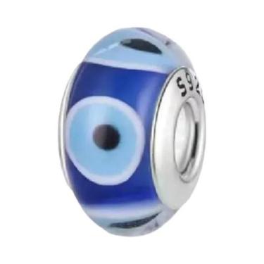 Imagem de Contas de Borboleta e Pata de Cão em Esmalte Azul e Prata - Para Pulse