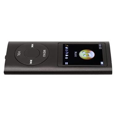Imagem de MP3 Player elegante multifuncional som sem perdas fino tela LCD 1,8 polegadas leitor de música MP3 portátil para entusiastas ao ar livre liga de alumínio premium (preto)
