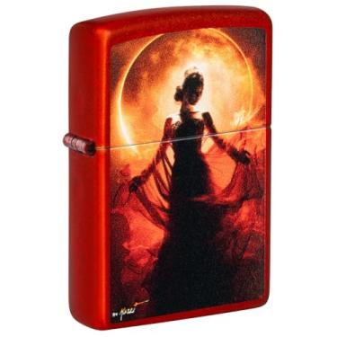 Imagem de Zippo Isqueiro de bolso vermelho metálico silhueta feminina Mazzi®