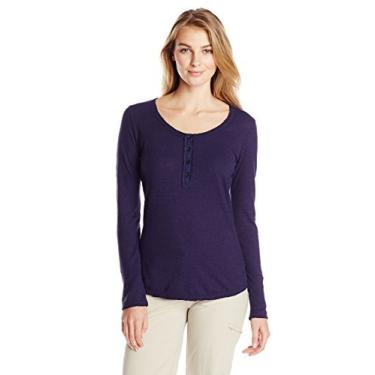 Imagem de Gramicci Camiseta feminina Audry Henley, tinta sangrando, GG