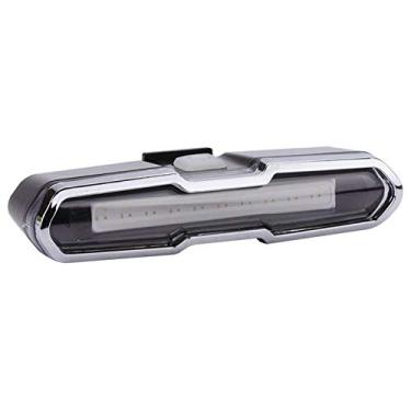 Imagem de Luz traseira de bicicleta recarregável por USB, lanterna de ciclismo noturna de bicicleta de LED inteligente à prova d'água sinais de freio de aviso de segurança para mountain bike scooter elétrico homens mulheres adultos crianças (vermelho azul)