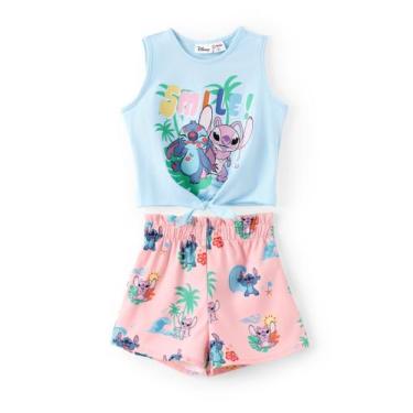 Imagem de Roupas infantis Disney Lilo & Stitch de 2 peças para meninas, conjunto