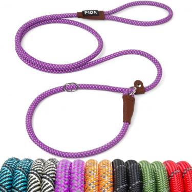 Imagem de Slip Lead Fida Durable 6 pés x 3/8 polegadas roxo para cães pequenos