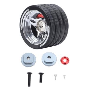 Imagem de RC transmissor volante volante substituição acessório liga de alumínio RC volante Grip para SANWA FUTABA NB4 série dispositivos de controle remoto (Prata)