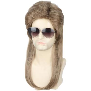 Imagem de Topcosplay Peruca masculina anos 80 Mullet Wigs fantasia Halloween festa extravagante perucas