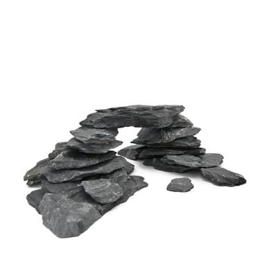 Imagem de KINGRUI Pedra de ardósia natural para aquários - 7,5 a 20 cm - Ideal para paisagismo de aquários, decoração de tanques, jardins de fadas, invólucros de répteis e anfíbios (4,5 kg)