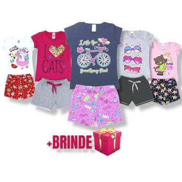 Imagem de Kit 5 Conjuntos Infantil Feminino Primavera Verão Premium - Nininhos, 