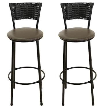 Imagem de CONJUNTO 2 BANQUETAS BANCO ALTO BARZINHO JUNCO VIME (MARROM)