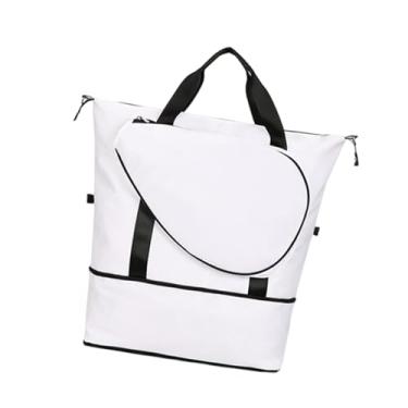 Imagem de YIJU Bolsa de tênis expansível multifuncional para mulheres e homens Bolsa de badminton premium esportiva, Branco