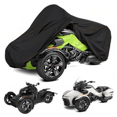 Imagem de YONQIFON Spyder Full Cover 420D compatível com Can-Am Spyder F3 F3-T F3-S/Ryker 600 900 Sport Really Dustproof All Weather Acessórios de capa (não para F3 Limited/RT)