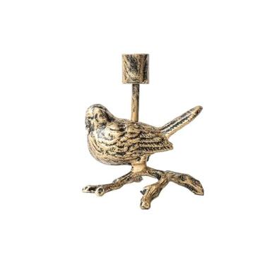 Imagem de Castiçal vintage pássaro castiçal ferro fundido cor dourada decoração interna decoração de mesa decoração de mesa castiçais cônicos decoração de casa
