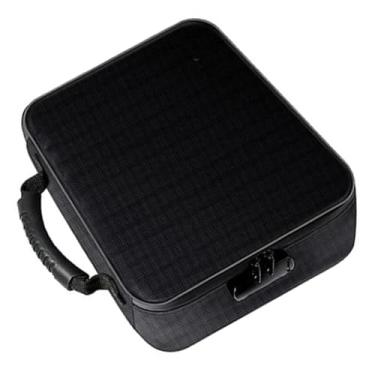 Imagem de predolo Bolsa de Documentos à Prova de Fogo, Estojo de Armazenamento de Arquivos à Prova de Fogo com Trava, Pasta de Arquivo Expansível Prática para Cartões D, Estilo a