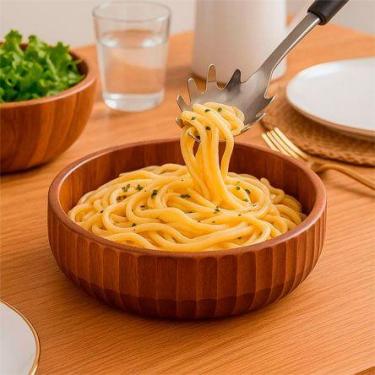 Imagem de Bowl de Madeira Acácia Canelado 30,5x06 cm - OIKOS