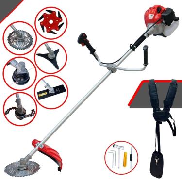 Imagem de Podador de Grama À Gasolina Anmax CG430P-TB 43cc 2HP Completa Com Carretel + Faca 2 Pontas + Faca 3 Pontas + Faca 6 Pontas + Disco 40 Dentes + Trimmer