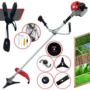 Imagem de Cortador de Grama Completo Multifuncional Anmax CG430P-TB À Gasolina 43cc 2HP Alta Rotação Ideal P/ Todos os Tipos de Trabalhos Com 5 Opções de Cortes