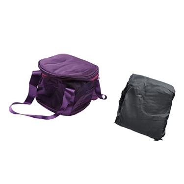 Imagem de Generic Estojo para Tigela Tibetana, 2 Bolsos Externos, Bolsa de Armazenamento para Tigelas Musicais, Manga Portátil Com Bom Amortecimento e Tapete Preto para Proteção do Instrumento (14 pol. Roxo
