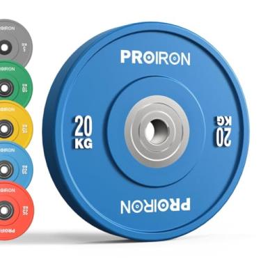 Imagem de PROIRON Discos Olímpicos, Discos de Peso de Borracha Sólida de 2" para Treinamento de Força com Barra E Levantamento de Peso, 5Kg/10Kg/15Kg/20Kg, Simples Ou Par