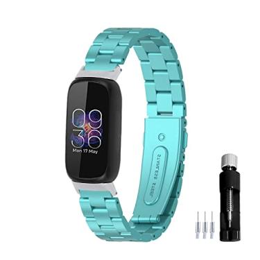 Imagem de Gheper Pulseira de relógio de metal compatível com Fitbit Inspire 3 pulseira de aço inoxidável de substituição para smartwatch inspire3 acessório para mulheres e homens