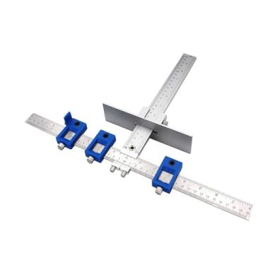 Imagem de Maçaneta e métrica – Conjunto de furadeira/molde de montagem rápida para facilitar a instalação de alças e puxadores nas portas e na frente da gaveta, puxador e puxador mais rápido e preciso, melhora a escala de polegadas.