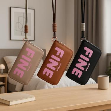 Imagem de Carteira Feminina Zíper Poliéster Moderna (Marrom)