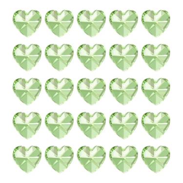 Imagem de PATIKIL K9 Contas de coração de cristal 1 furo pingentes, pacote com 30 14 mm lustre prismas peças ornamentos contas penduradas para decoração de artesanato de artes faça você mesmo, verde claro