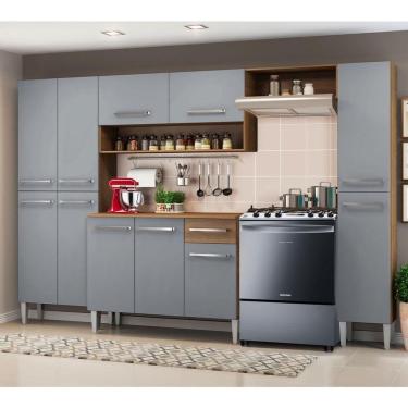 Imagem de Cozinha Hit Com Armário, Balcão E Paneleiro Rustic/Cinza