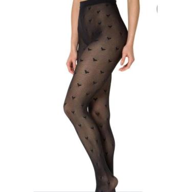 Imagem de Meia calça feminina trifil x06542 mini corações, Preto, Único 36 ao 46