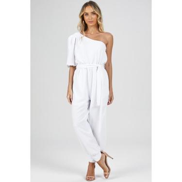 Imagem de Macacão Longo PKS Um Ombro Só Branco-G-Feminino