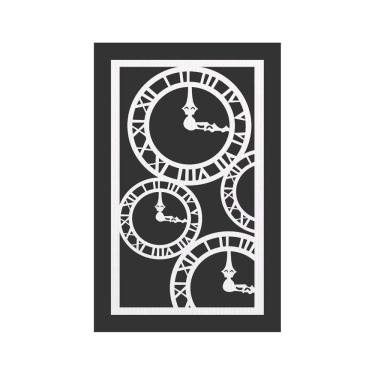 Imagem de Quadro Decorativo Branco Mdf Relógio Londres 40X20Cm