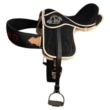 Imagem de Sela cavalo Cavalgada Selim Em Couro Preta jarrão loro - selaria shopp