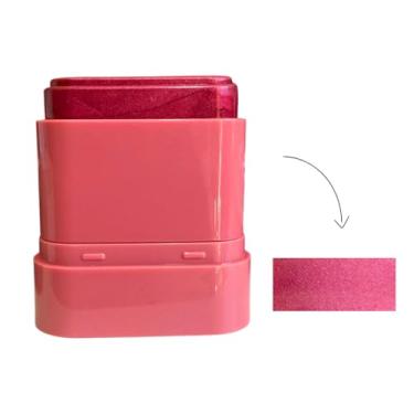 Imagem de Blush Stick Formato Coração ou Tradicional Alta Pigmentação e Acabamento Iluminado (Bastão Lua e Neve 04)