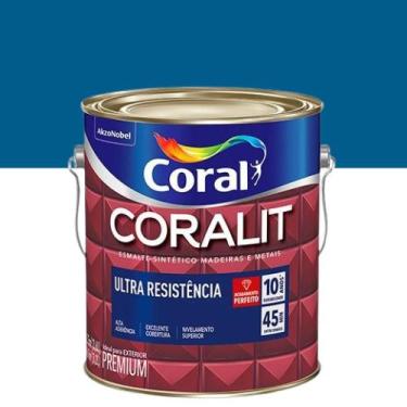 Imagem de Tinta Esmalte Sintetico Alto Brilho Ultra Resistência Coralit Azul Fra