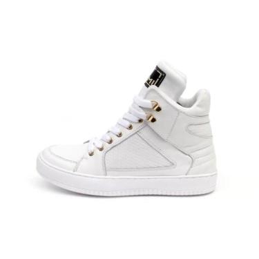 Imagem de Tênis Sneaker Cano Alto em Couro 50130 Bawmi, Branco, 35