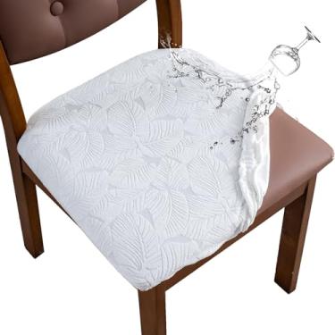 Imagem de YUEANG Capa de assento de cadeira impermeável para sala de jantar - conjunto de 6 capas protetoras de assento de cadeira de cozinha para banquete de restaurante em casa (preta, grande)