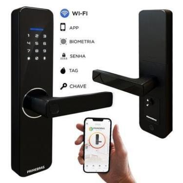 Imagem de Fechadura Digital Primebras Biometrica Smart Rio, Wi-fi