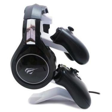 Imagem de Suporte Sculpy 2CTF, Mesa Game Xbox One, S E X, Para 2 Controles E Headset, Branco