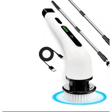 Imagem de Esfregão Elétrico Giratório 9 em 1 Escova Rotativa MOP para Limpeza Sem Fio Multiuso Portátil Recarregável com Cabo Ajustável Limpa Banheiro Chão Cozinha Azulejo Piso