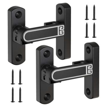 Imagem de Fechadura de porta de celeiro, trava de porta de 90/180 graus, diferença de altura de bloqueio ajustável de 0-7 mm, trava de porta deslizante de liga de zinco para celeiros, galpões, portas de cerca