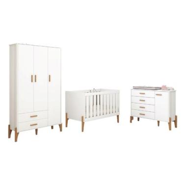 Imagem de Conjunto Quarto Bebê Infantil Elegante Completo Íris 100%MDF - Moveis 