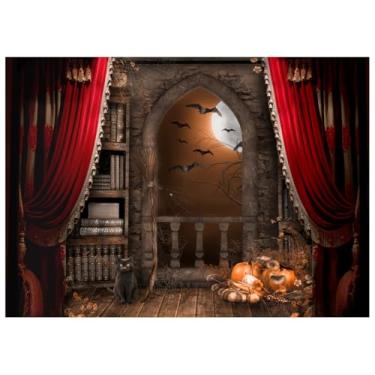 Imagem de WOLADA Halloween Witch Haunted House Pano de fundo 25 x 20 m 12598