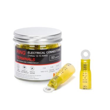 Imagem de Conectores elétricos HKS Ring Terminals 12-10 AWG 50 unidades