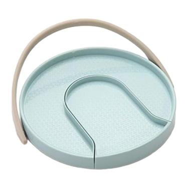 Imagem de Generic Suporte giratório para potes de especiarias, suporte para condimentos, rotação de 360 graus, giratório para potes de especiarias, organizador para uso, Azul