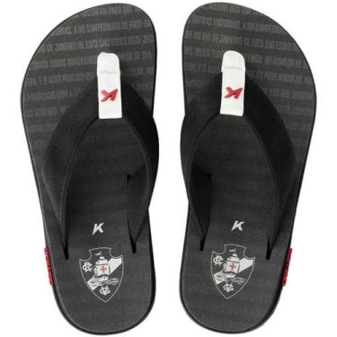 Imagem de Chinelo Kenner Vasco Kivah Masculino - Preto e Branco, 39