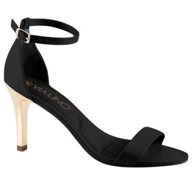 Imagem de Sandalia Via Uno Salto Fino Fivela Ref 873002ssbvv Preto 036