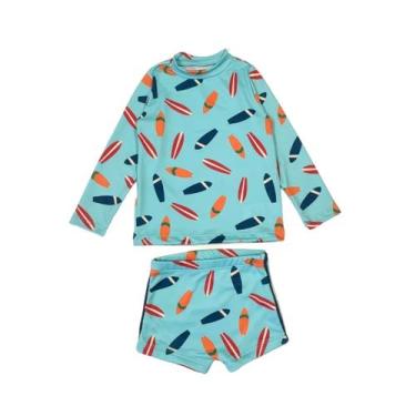 Imagem de Conjunto Infantil Praia Menino Camisa Sunga Proteção Solar - Fofotinho