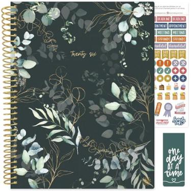 Imagem de bloom daily planners Agenda 2026 (janeiro a dezembro) - 21,6 cm x 28 cm Livro organizador de agenda semanal e mensal com adesivos e abas - capa macia flexível - eucalipto, verde