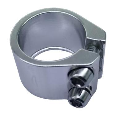 Imagem de Fenteer Grampo de canote de selim de bicicleta 28,6 mm, acessório de substituição confiável, grampo de aperto leve, de canote de selim de bicicleta de estrada, Prata