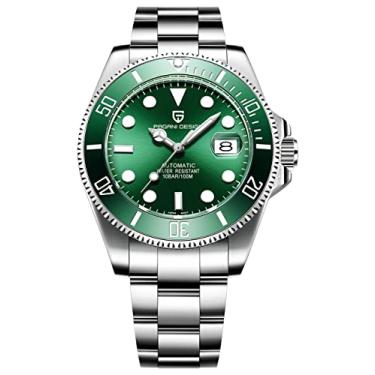 Imagem de SUZAKU Pagani Design Relógio Automático NH35 Relógio Mecânico de Aço Inoxidável Cristal de Safira 100 m Impermeável PD-1639, Prata - Verde, Relógio automático