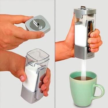 Imagem de Açucareiro YEPP com Dispenser de Acrílico Automático, Silver