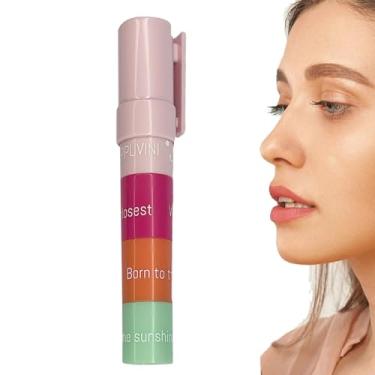 Imagem de Hidratante Labial, Bálsamo Labial Colorido Hidratante em 4 Cores, Acabamento Gloss Natural Volume Efeito À Prova de Manchas para Mulheres